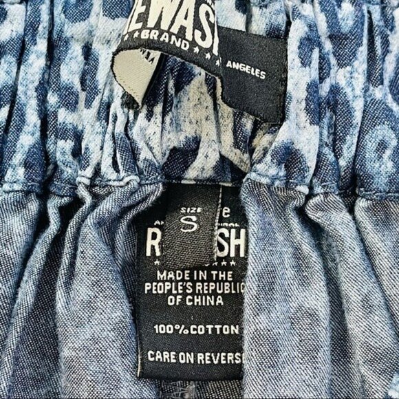 Rewash Wide‎ Leg Pull On Cotton Pant Womens S Blue Animal Print High Waisted - Picture 3 of 8